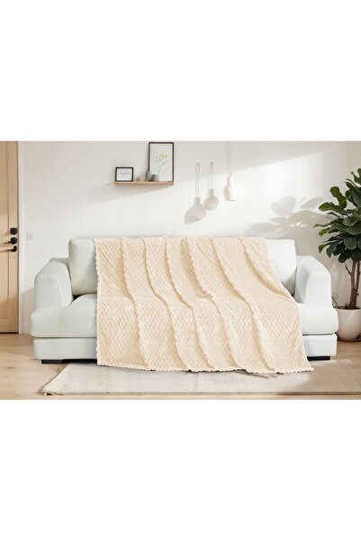 Myevilla Soft Textured Honeycomb Pattern Plush Sofa Cover 180X220 cm