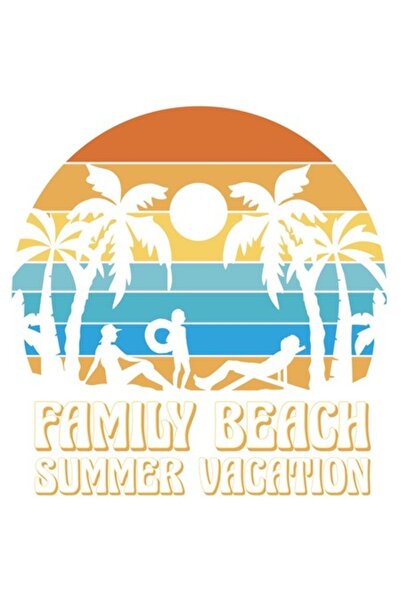 OEM Autocolant personalizat - Vacanță de vară la plajă în familie, bordură al...