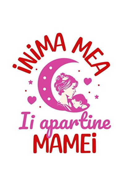 OEM Autocolant „Inima mea aparține mamei” — Mamă și fiică, vinil PVC, bordură...