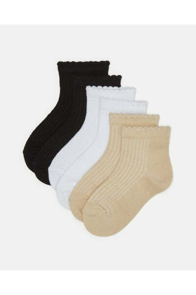 REDTAG Girls Assorted Print Ankle Socks (3 Pairs)