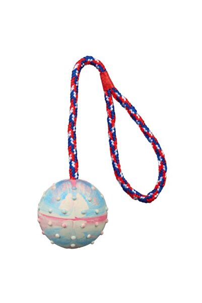 Trixie Minge de cauciuc de jucărie 6 cm cu frânghie de 30 cm (3454)
