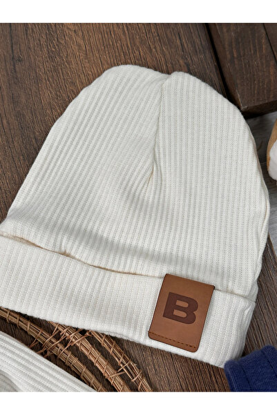 Bolly Baby Quilted Salopet Pine Embroidered Beret Turtleneck Badi Winter 3-Piece Baby Boy Set