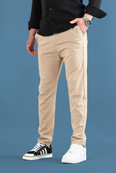 bombe Men's Slim Fit Ankle Length Fabric Pants