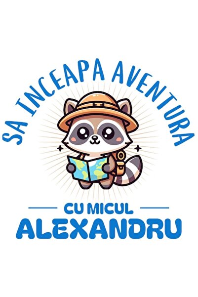 OEM Autocolant aventură cu hartă și pălărie de cercetaș – „Să înceapă aventur...