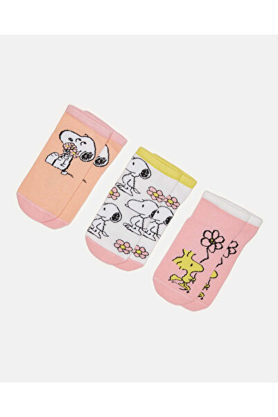 REDTAG جوارب سنوبي متنوعة للبنات بطول الكاحل (3 أزواج)