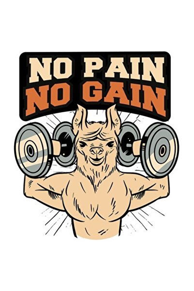 OEM Autocolant „Fără durere, fără câștig” (sală de sport), cu margini albe, v...