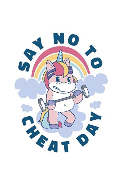 OEM Мотивационен стикер „Скажи не на деня на маменето“ Еднорог вдигащ тежести...