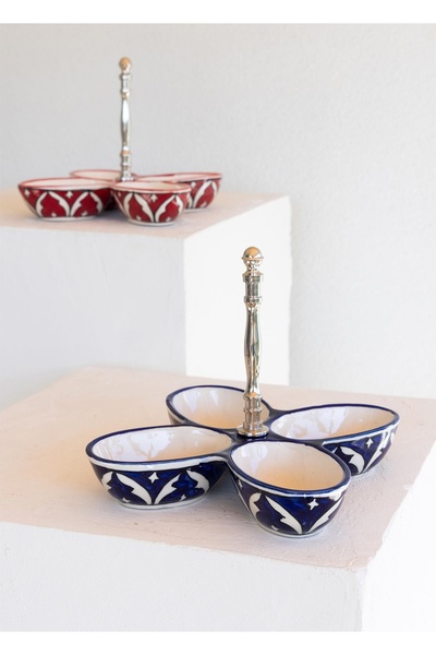 RİVO HOME DECOR Corallo Çerezlik 4 Bölmeli 28x28x21 Cm