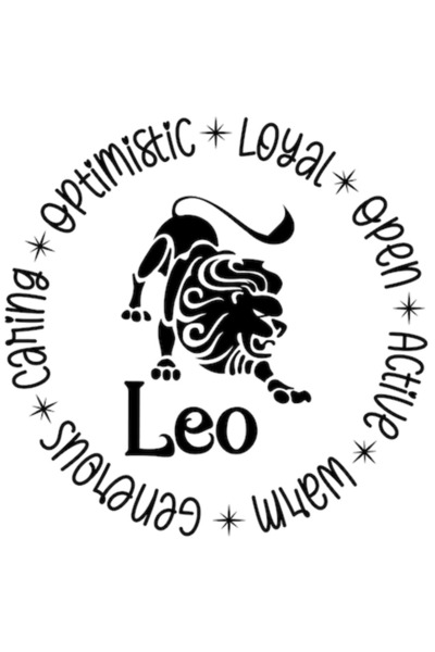 OEM Autocolant zodiacal Leu - vinil PVC cu bordură albă, 10 cm