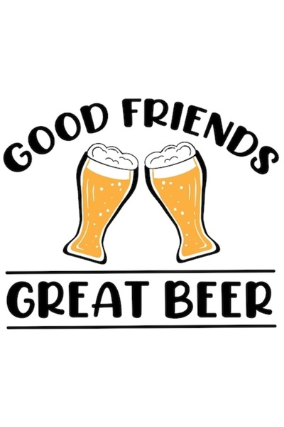 OEM Autocolant cu mesajul „Prieteni buni, bere excelentă” — Două pahare de be...