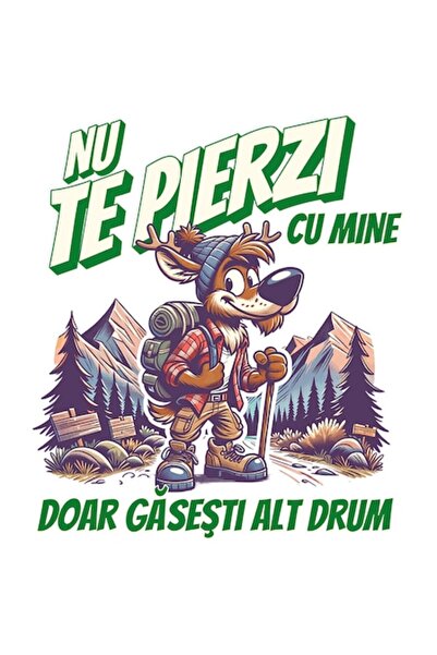 OEM Autocolant de călătorie cu ren printre munți cu rucsac — „Nu te pierzi cu...