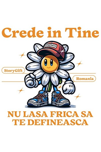 OEM Αυτοκόλλητο Happy Flower με καπάκι – «Πίστεψε στον εαυτό σου, μην αφήνεις...