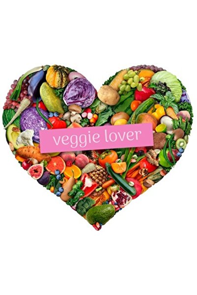 OEM Autocolant multicolor cu legume în formă de inimă – „Iubitor de legume” (...