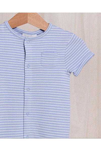 REDTAG Baby Blue Striped Romper