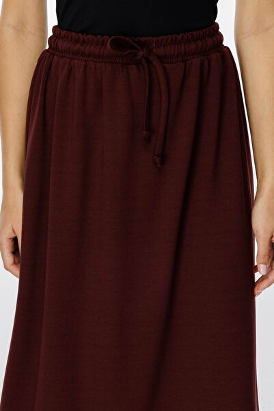 Hooopstore Elastic Waist Cotton Textured Cherry Skirt