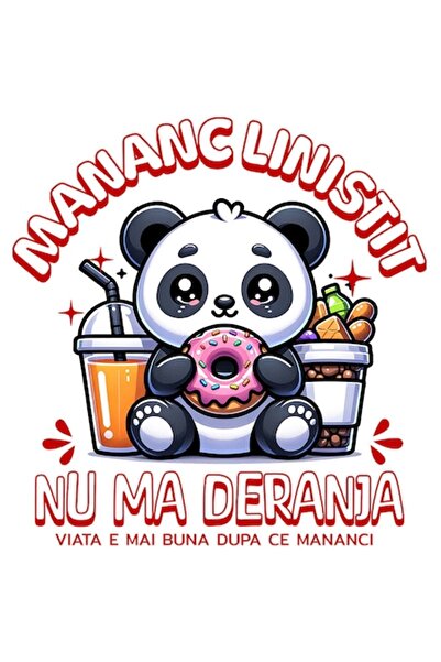 OEM Стикер Панда с глазирана поничка, PVC винил, 23 см - "Не ме безпокойте, я...