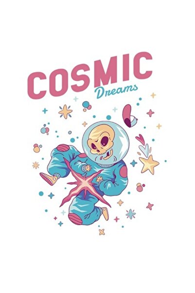 OEM Autocolant personalizat cu schelet de astronaut - „Vise Cosmice” (Bordură...