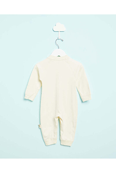 REDTAG Baby White Bear Embellishment Sleepsuit