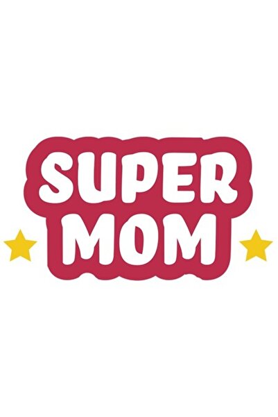 OEM Autocolant cu stele galbene, text colorat „Super Mom / Best Mom”, bordură...