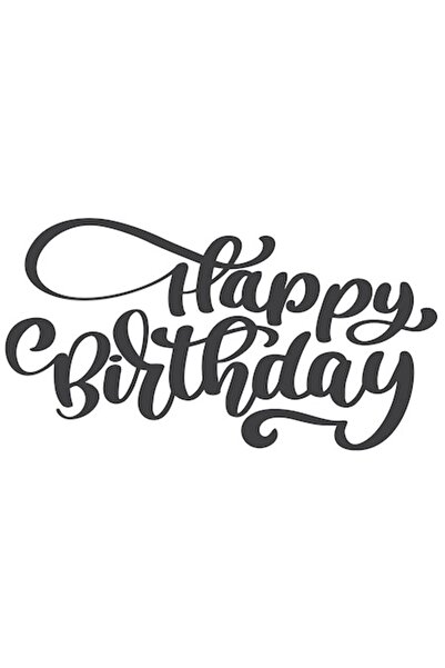 OEM Autocolant mesaj La mulți ani, negru cu margini albe, vinil PVC, 10 cm