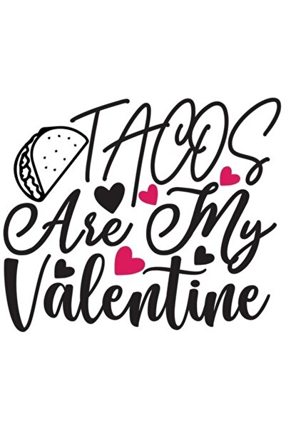 OEM Autocolant amuzant „Tacos Are My Valentine”, negru/roșu cu bordură albă, ...