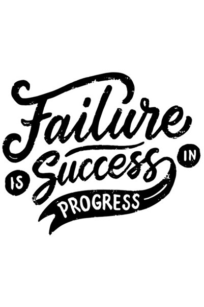 OEM Autocolant motivațional „Eșecul este succes în progres” - Negru cu margin...