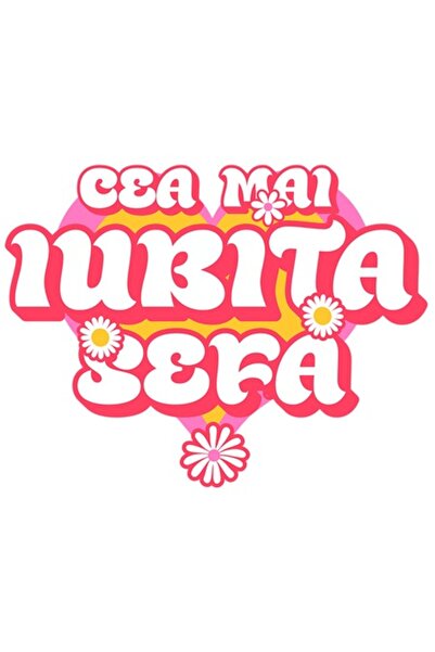 OEM Autocolant cu inimă colorată, flori și text amuzant „Cel mai iubit șef”, ...