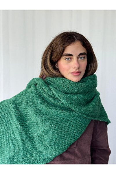 Retrobird Oversized Soft Knitted Scarf Women's Forest Green