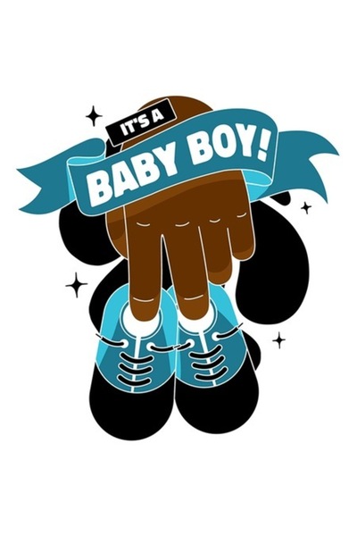 OEM Персонализиран стикер за новородено момченце - Това е бебе момченце, бели...