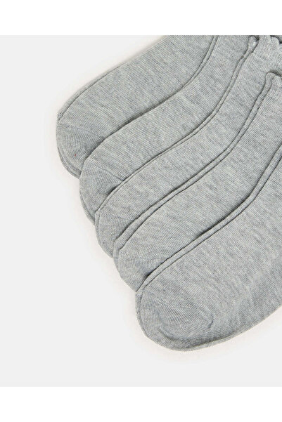 REDTAG Girls Grey High Ankle Socks With Scallop Edge Welt