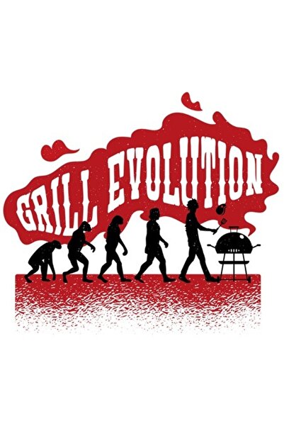 OEM Autocolant „Istoria grătarului” – Camping, grătar exterior, roșu și negru...