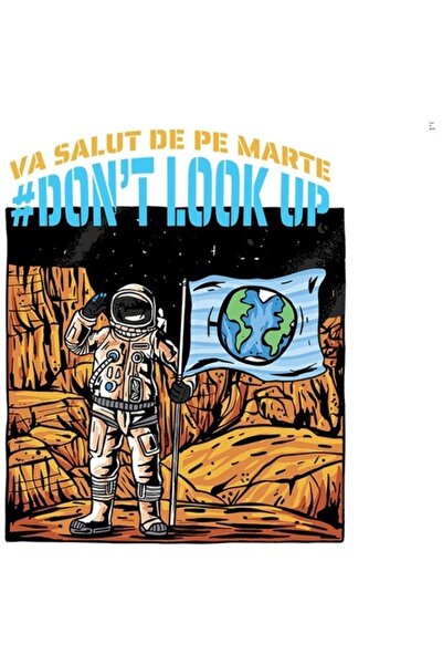 OEM Autocolant „Salutări de pe Marte” — Astronaută cu steag, Univers infinit,...