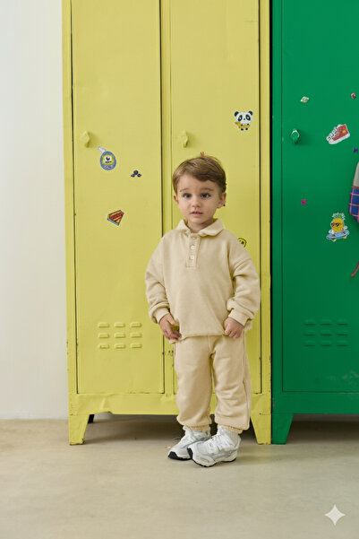 Tics Polo Neck Sweat Suit - Butter