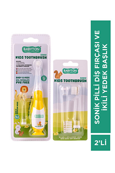 BABYTON Sonik Pilli Diş Fırçası ve İkili Yedek Başlık