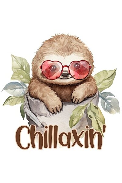 OEM Autocolant decorativ din vinil cu leneșul „Chillaxin’” (10 cm)