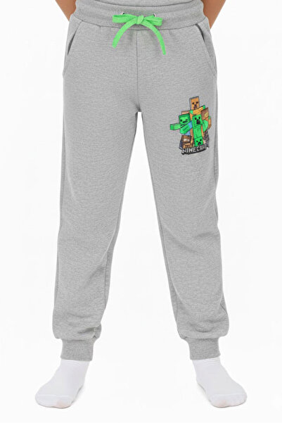 CRASSİ Boy's Sweatpants 2-Thread Fleece-Lined Minecreft Printed