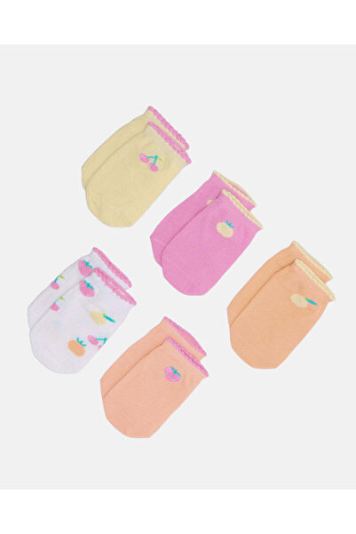REDTAG Infant Girls Assorted Ankle Length Socks (5 Pairs)