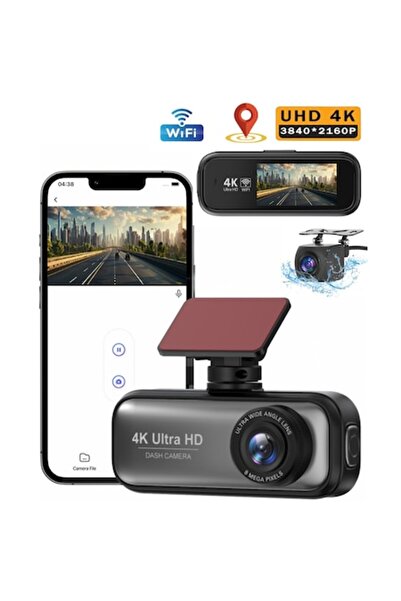 QOVU Cameră dublă V26a pentru bord, 4K față / 1080P spate, Wi-Fi, senzor G, 170°