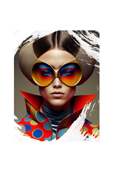 OEM Αυτοκόλλητο PVC βινυλίου – Πορτρέτο κοριτσιού με χρωματιστά γυαλιά ηλίου,...