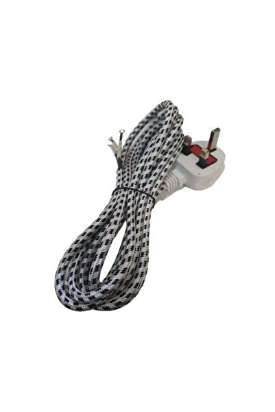 Generic Heavy Duty Electric Iron Cable with 3-Pin Plug – Heat Resistant Braided Wire