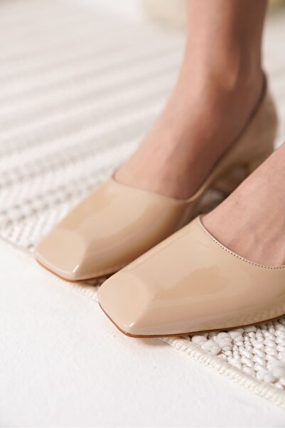 Momshopp Anita nude patent leather women's high heel shoes