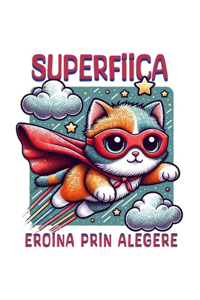 OEM Autocolant - Super Fiică / Supereroină (cu bordură albă), vinil PVC, 10 cm