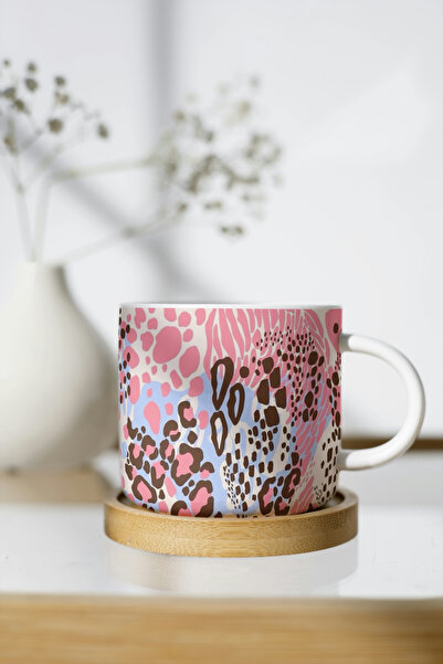 EYBaskı Tasarım Colorful Leopard Printed Porcelain Mug