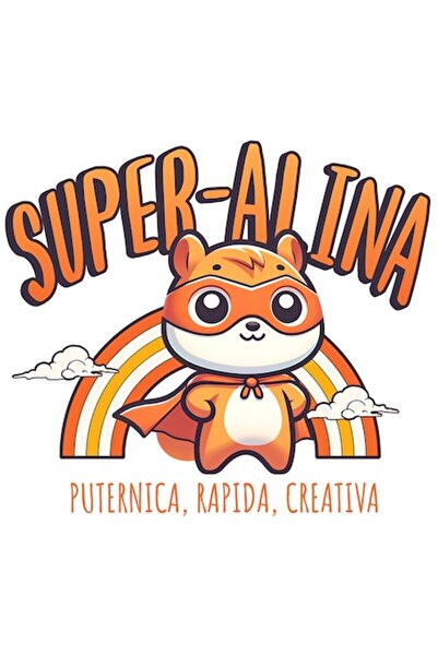 OEM Autocolant veveriță cu mască și pelerină de supereroină, curcubeu „Super ...