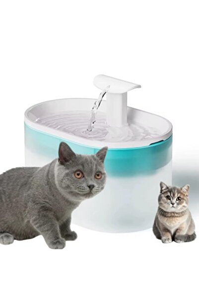 AMYMAT Pet Water Fountain 2.1L, Ultra-Silent, Carbon Filter, Plastic