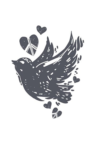 OEM Autocolant cu porumbel înconjurat de inimioare, Speranță/Pace/Dragoste/Bu...