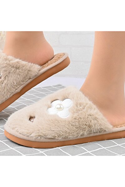 Tmall Women's Fluffy Slippers,TM1PD1055,Khaki