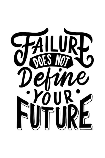 OEM Autocolant - „Eșecul nu-ți definește viitorul” (text în engleză), negru c...