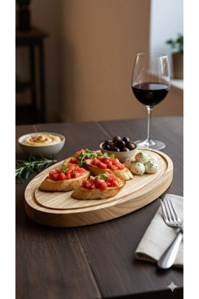 GökçesanSehpa Doğal Ahşap Sunumluk | Ceviz Ağacından El Yapımı Servis ve Kesm...