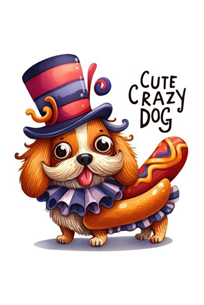 OEM Autocolant – ilustrație jucăușă cu cățeluș cu limba scoasă, bordură albă,...